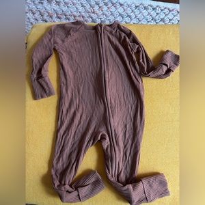 Brown little sleepies onesie